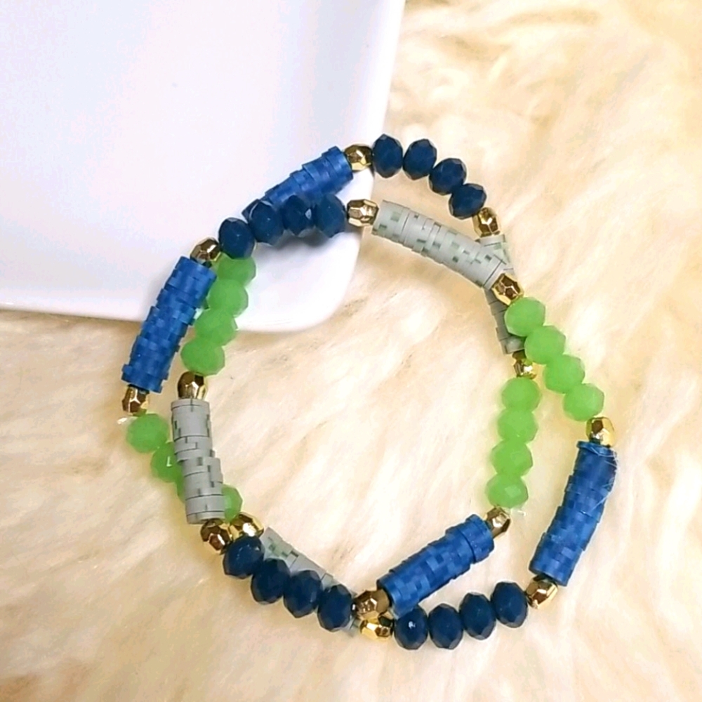 Crystal Bead Stretch Bracelet Set - Picture 1 of 5